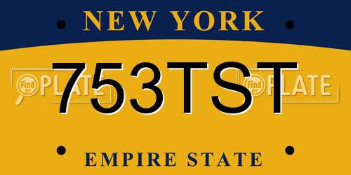 753TST New York License Plate