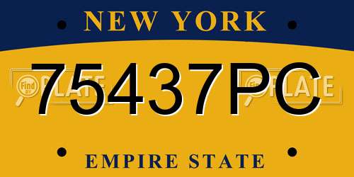 75437PC New York License Plate