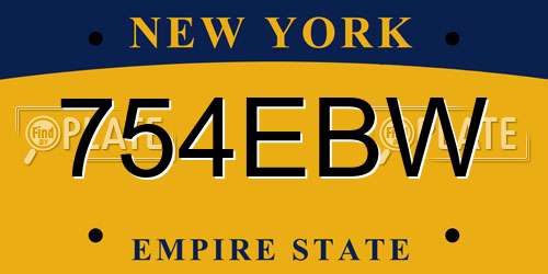754EBW New York License Plate