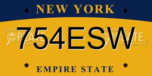 754ESW New York License Plate