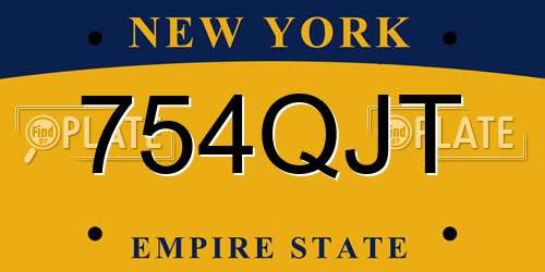754QJT New York License Plate