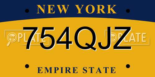 754QJZ New York License Plate