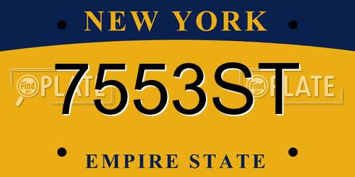 7553ST New York License Plate