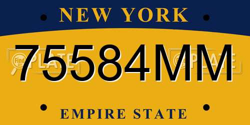 75584MM New York License Plate