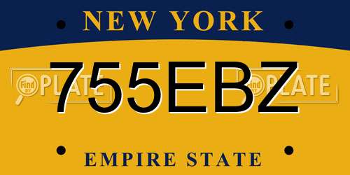 755EBZ New York License Plate