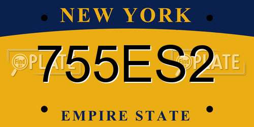 755ES2 New York License Plate