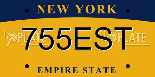 755EST New York License Plate