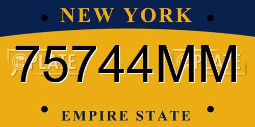 75744MM New York License Plate