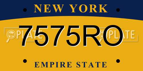 7575RO New York License Plate