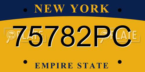 75782PC New York License Plate