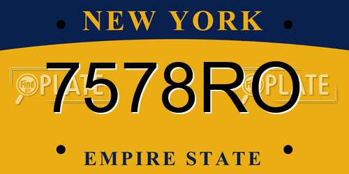 7578RO New York License Plate