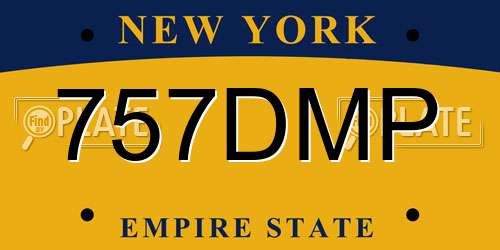 757DMP New York License Plate