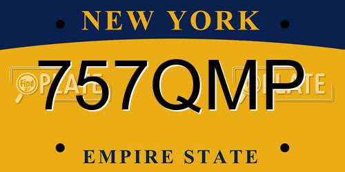757QMP New York License Plate