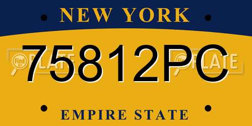 75812PC New York License Plate