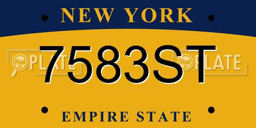 7583ST New York License Plate