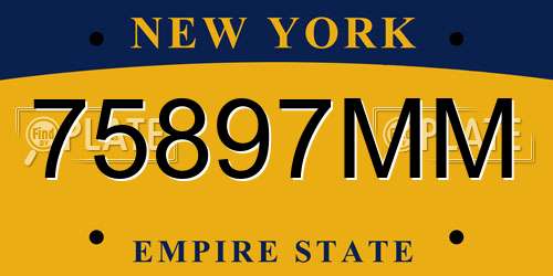 75897MM New York License Plate