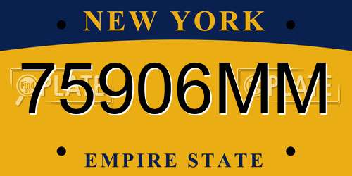 75906MM New York License Plate