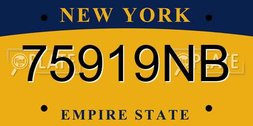 75919NB New York License Plate