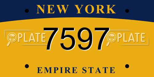 7597 New York License Plate