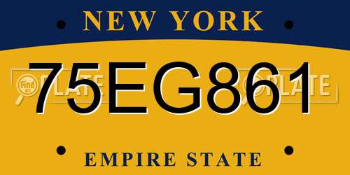 75EG861 New York License Plate