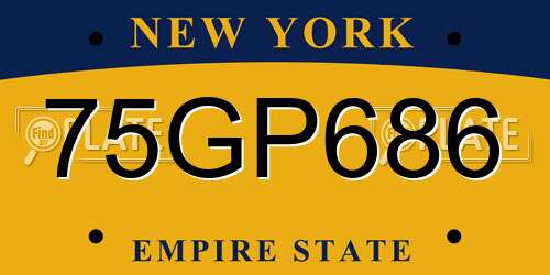 75GP686 New York License Plate