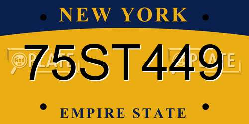 75ST449 New York License Plate