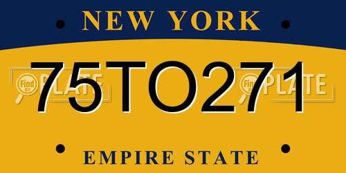 75TO271 New York License Plate