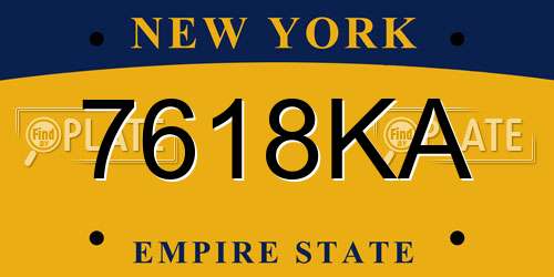 7618KA New York License Plate