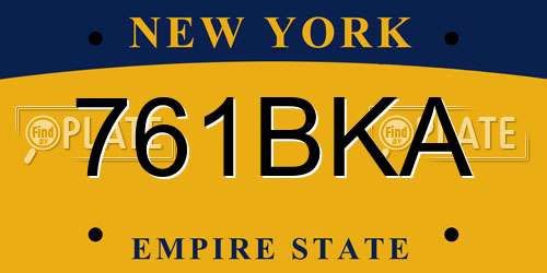 761BKA New York License Plate