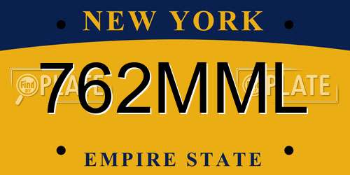 762MML New York License Plate