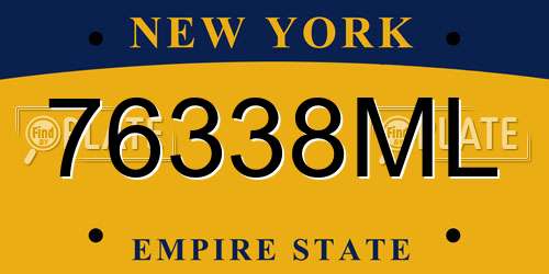 76338ML New York License Plate
