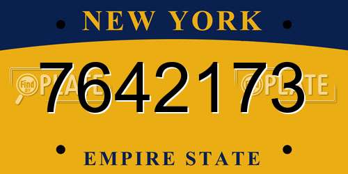 7642173 New York License Plate
