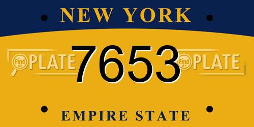 7653 New York License Plate