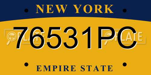 76531PC New York License Plate