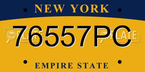 76557PC New York License Plate