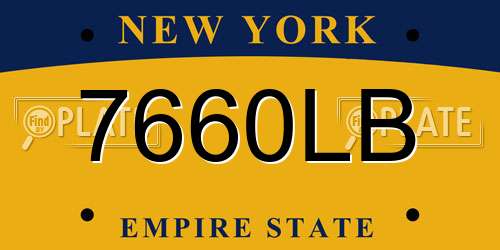 7660LB New York License Plate
