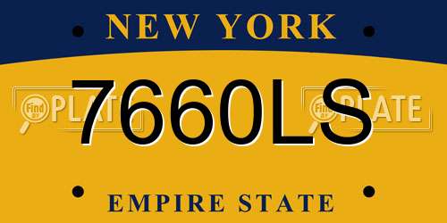 7660LS New York License Plate
