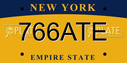 766ATE New York License Plate