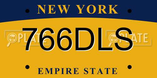 766DLS New York License Plate