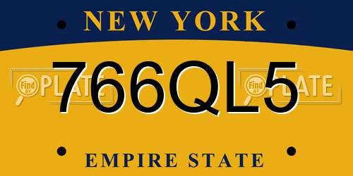 766QL5 New York License Plate
