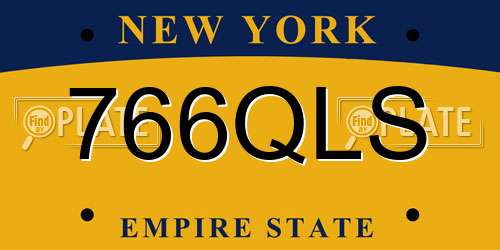 766QLS New York License Plate
