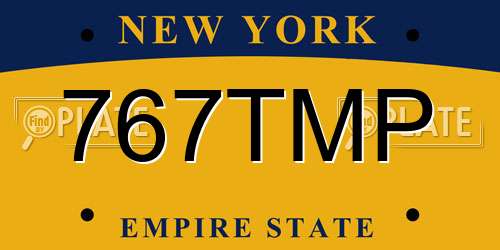 767TMP New York License Plate