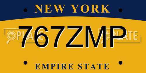 767ZMP New York License Plate