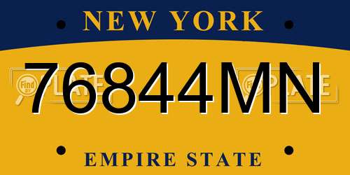 76844MN New York License Plate