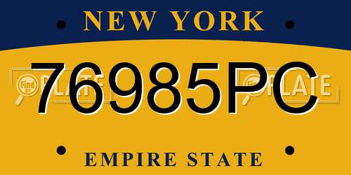 76985PC New York License Plate