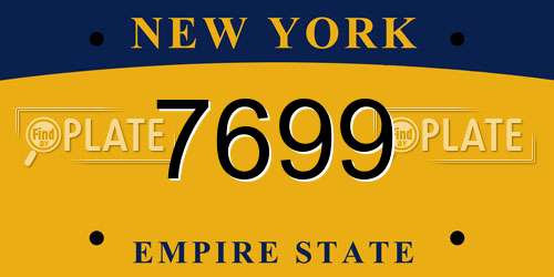 7699 New York License Plate