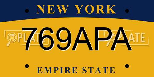 769APA New York License Plate