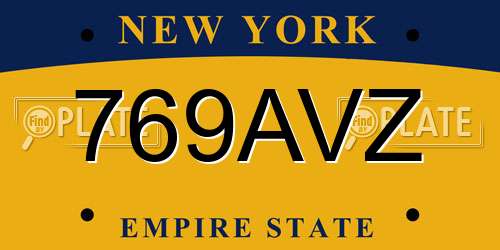 769AVZ New York License Plate