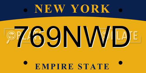 769NWD New York License Plate