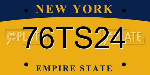 76TS24 New York License Plate